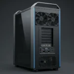 CARINA AI workstation — rear I/O: RTX 4500 Ada display outputs, USB, 2.5GbE, PSU