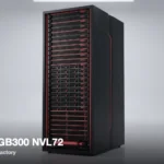 NVIDIA GB300 NVL72 Rack-Scale AI Factory - liquid-cooled rack, front three-quarter hero