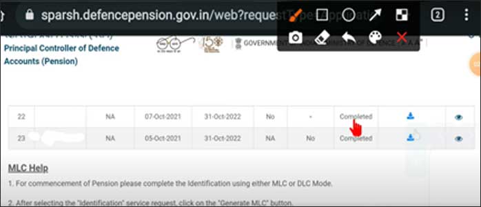 
How to Submit Manual Life Certificate (MLC) in SPARSH?:step-15